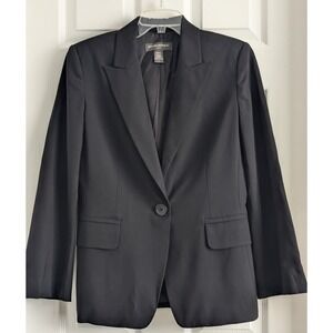 Banana Republic Women's 8 Wool Black One Button Single Breasted Blazer